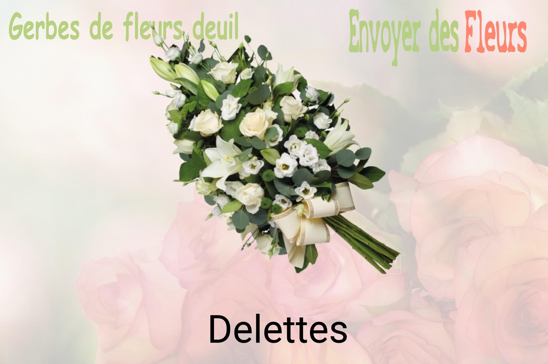 Gerbe de fleurs de deuil livrée à Delettes
